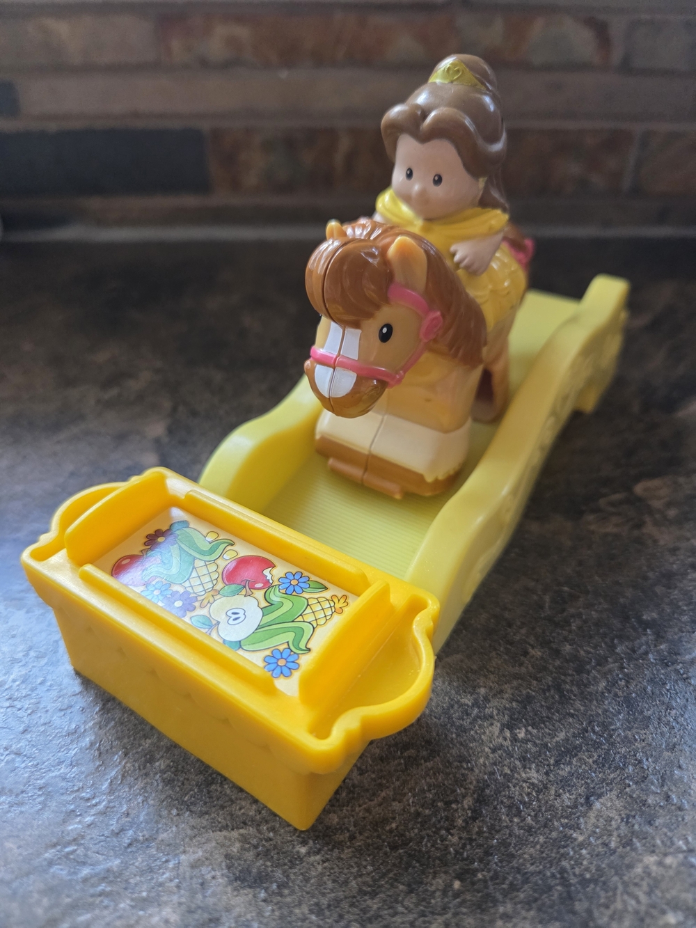 Little People Disney Princess Belle Klip Klop Horse With Food & Ramp
